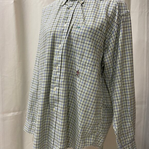 Y2K TOMMY HILFIGER BUTTON DOWN LION CREST MEN Sz S PLAID CHECKERED NORMCORE - Picture 4 of 14